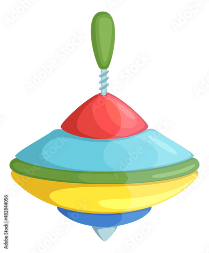 Plastic whirligig icon. Funny spinning kid toy