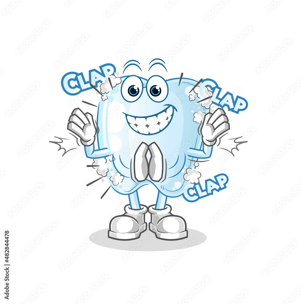 tooth with foam applause illustration. character vector tooth with foam applause illustration. character vector