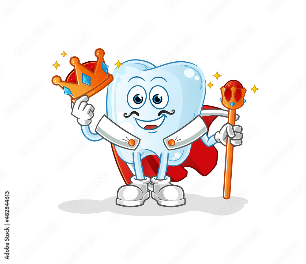 tooth king vector. cartoon character tooth king vector. cartoon character