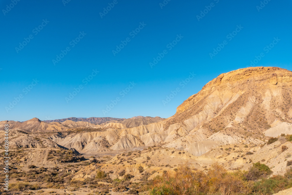 Barranco de Las Salinas in the desert of Tabernas, Almería province, Andalusia Barranco de Las Salinas in the desert of Tabernas, Almería province, Andalusia
