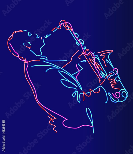 Jazz sax  player vector illustration