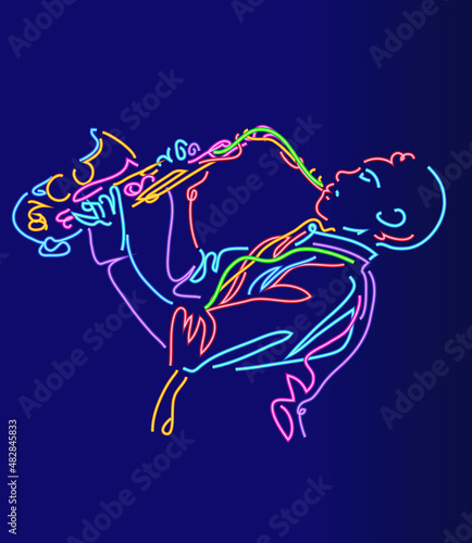 Jazz sax  player vector illustration