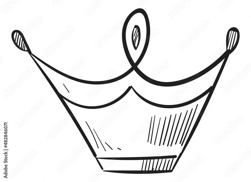 Crown icon in pen scribble style. Kingdom symbol Crown icon in pen scribble style. Kingdom symbol