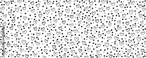 seamless background with hearts drawing