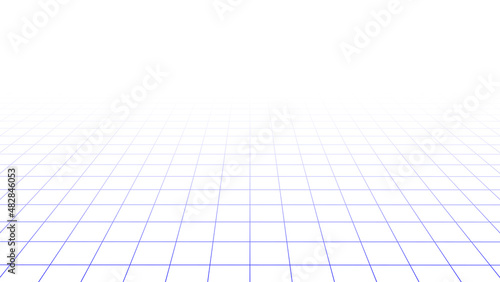 Vector gradient grid. 3d perspective background. Wireframe mesh. Vector technology background.