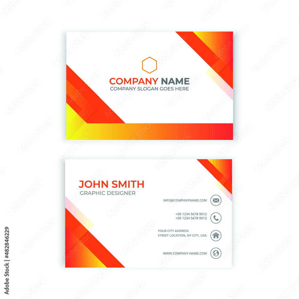 Business Card Template For Brand And Company. 