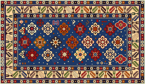 Persian carpet original design, tribal vector texture. Easy to edit and change a few colors by swatch window.