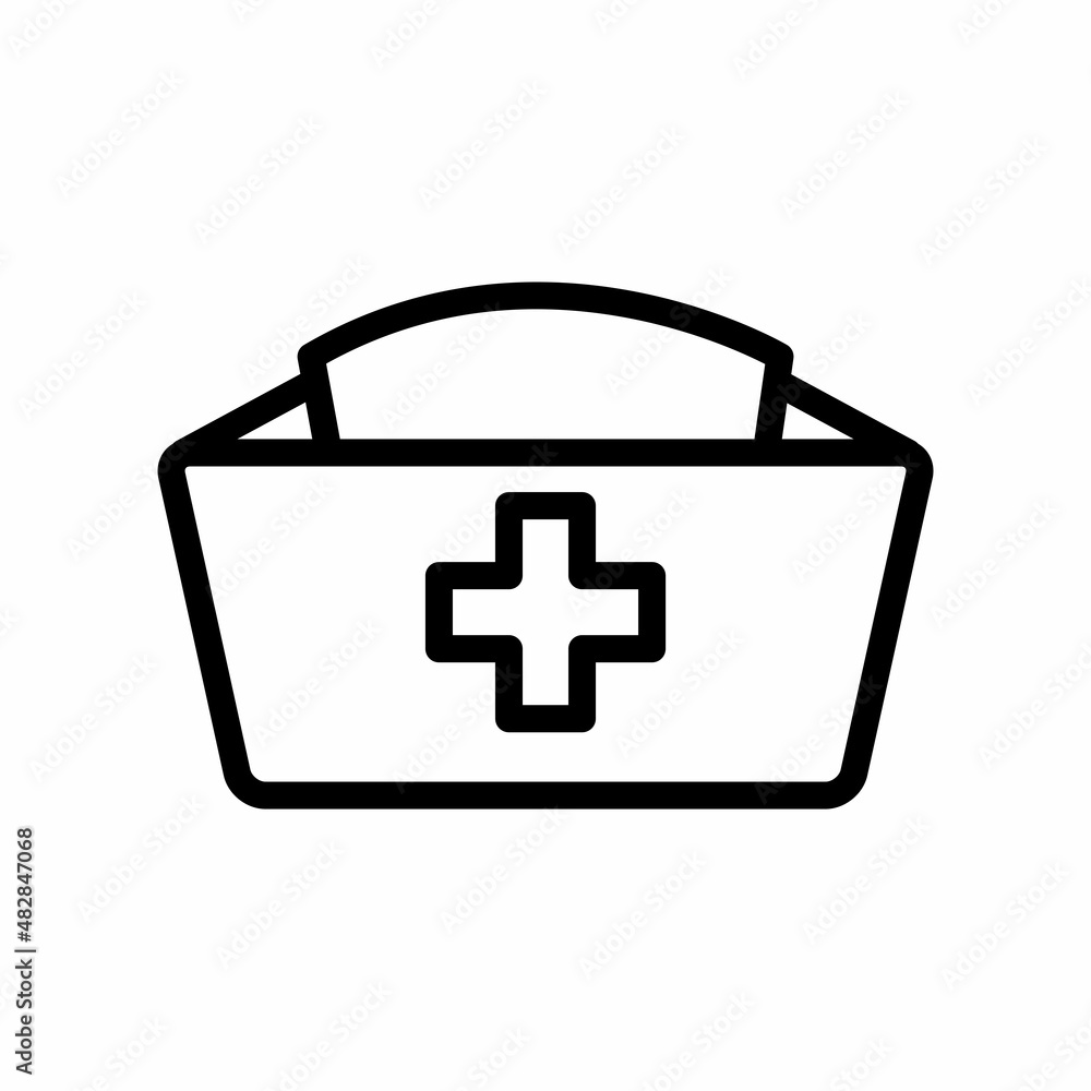 Fototapeta premium Nurse Hat Icon Design Vector Logo Template Illustration Sign And Symbol