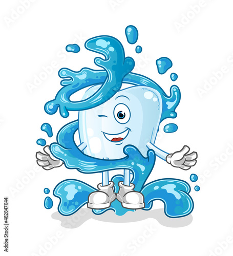 tooth fresh with water mascot. cartoon vector