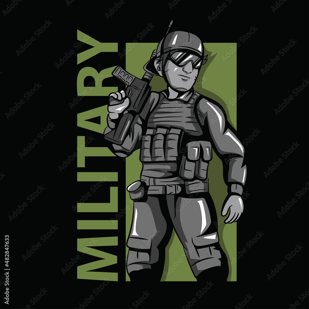 Obraz premium Army character vector design. Vector Illustration