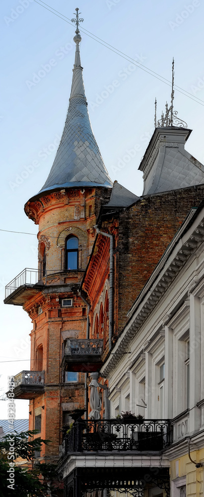 Obraz premium Fragment of Baron Steingel House (Podhorskyy House) in Kyiv Ukraine
