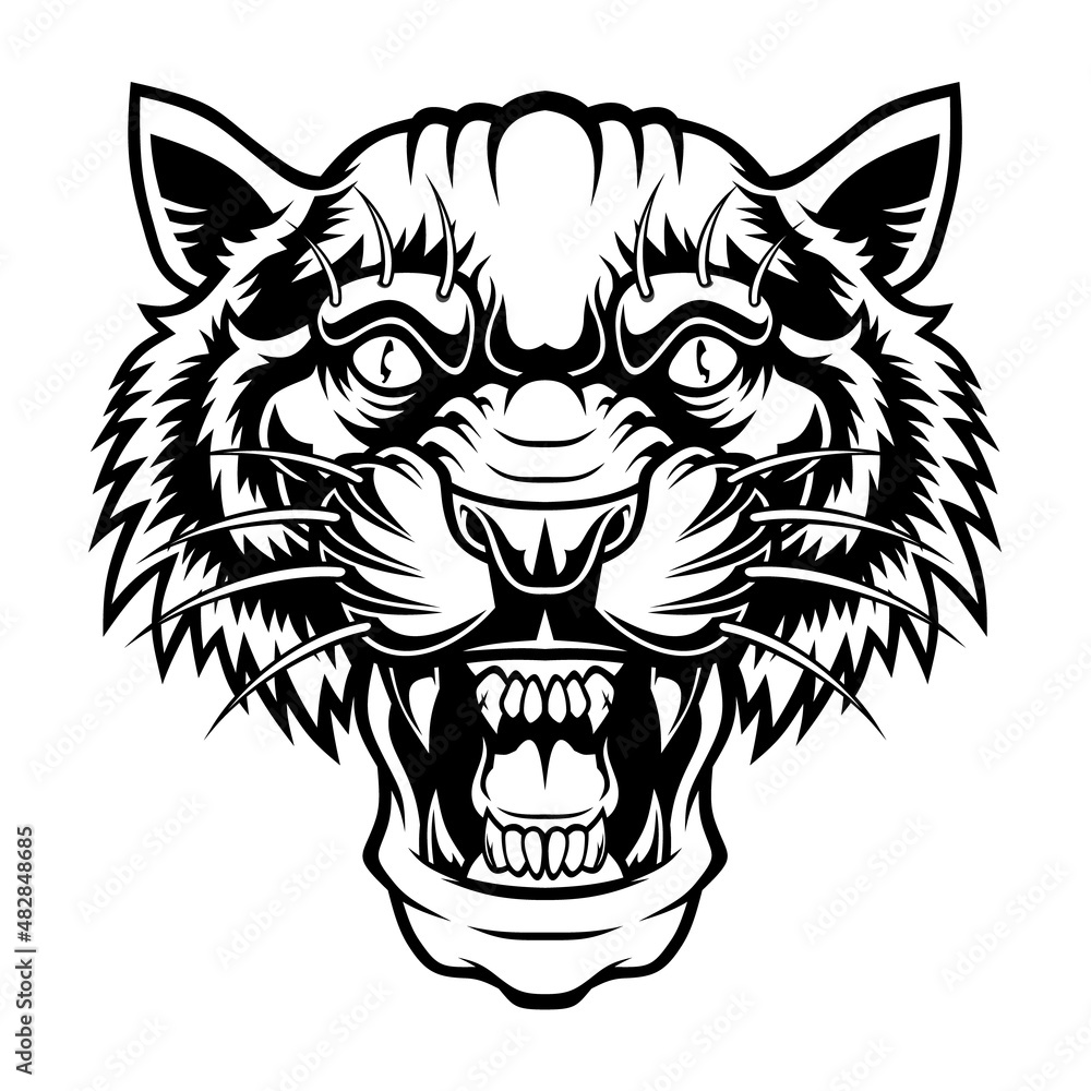 Angry panther head. Angry panther head.