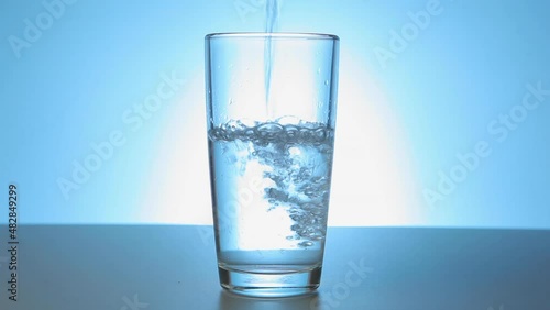 Clean drinking water in a glass close-up