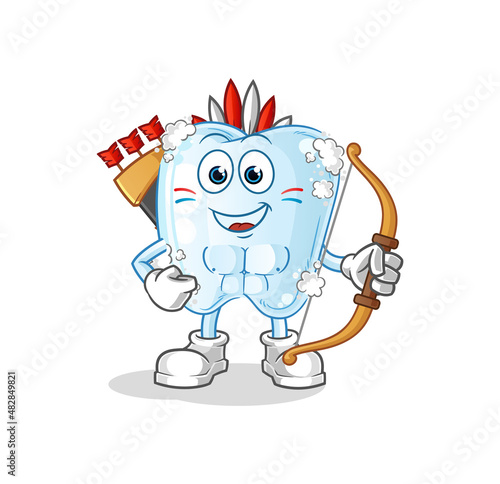 tooth with foam native american tribe. cartoon mascot vector © dataimasu