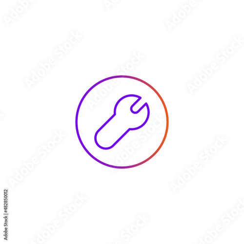 Wrench Icon. Vector illustration for graphic design, Web, UI, app.