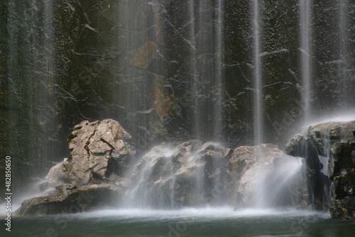 the artificia waterfall at the park, kowloon walled city park photo