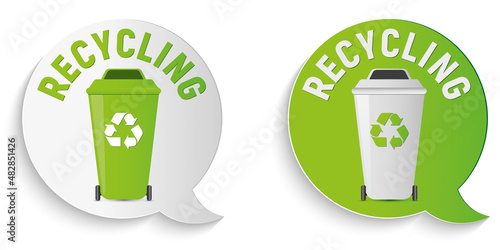 Symbol eco recycling with waste bin
