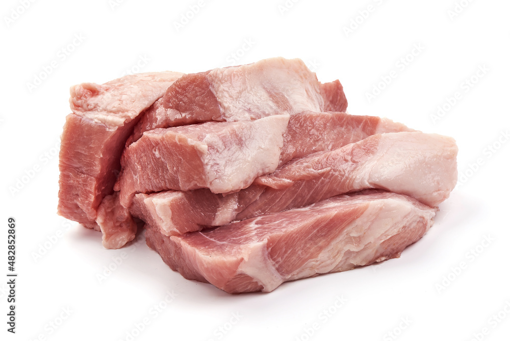 Raw pork steaks, isolated on white background. Raw pork steaks, isolated on white background.