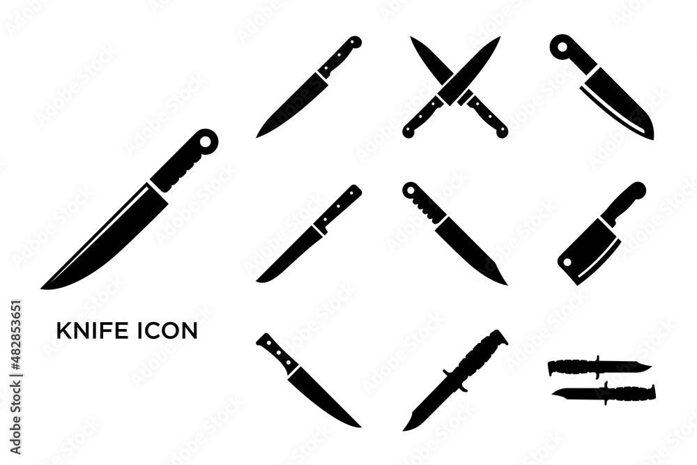 knife icon set vector design template in white background