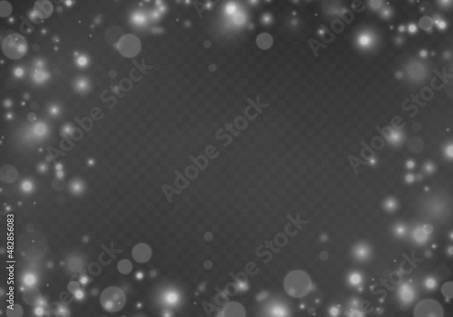 White sparks dust, star light sparkles, Xmas bokeh