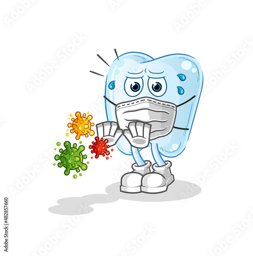 tooth refuse viruses cartoon. cartoon mascot vector