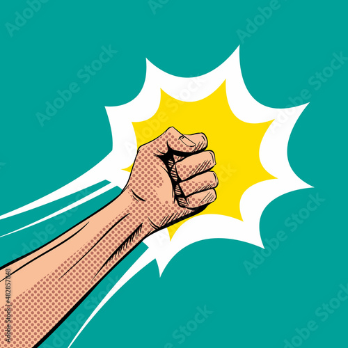 Fisticuff comic book, vector illustration