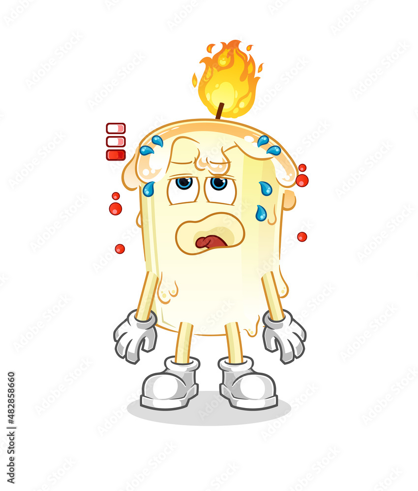 candle low battery mascot. cartoon vector candle low battery mascot. cartoon vector