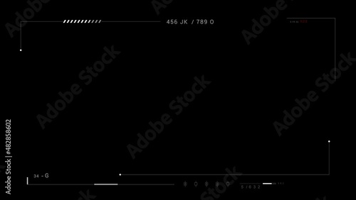 HUD Frame.Camera vewfinder HUD.Technology HUD data display.PNG Alpha.Control panel HUD technological infographic.