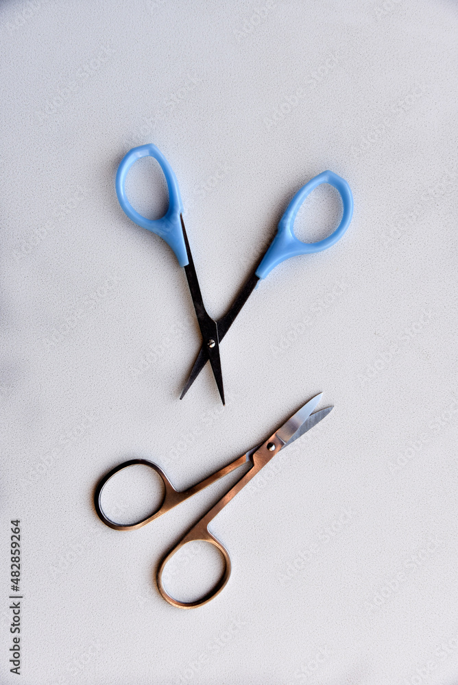 Iron nail scissors on a white background Iron nail scissors on a white background