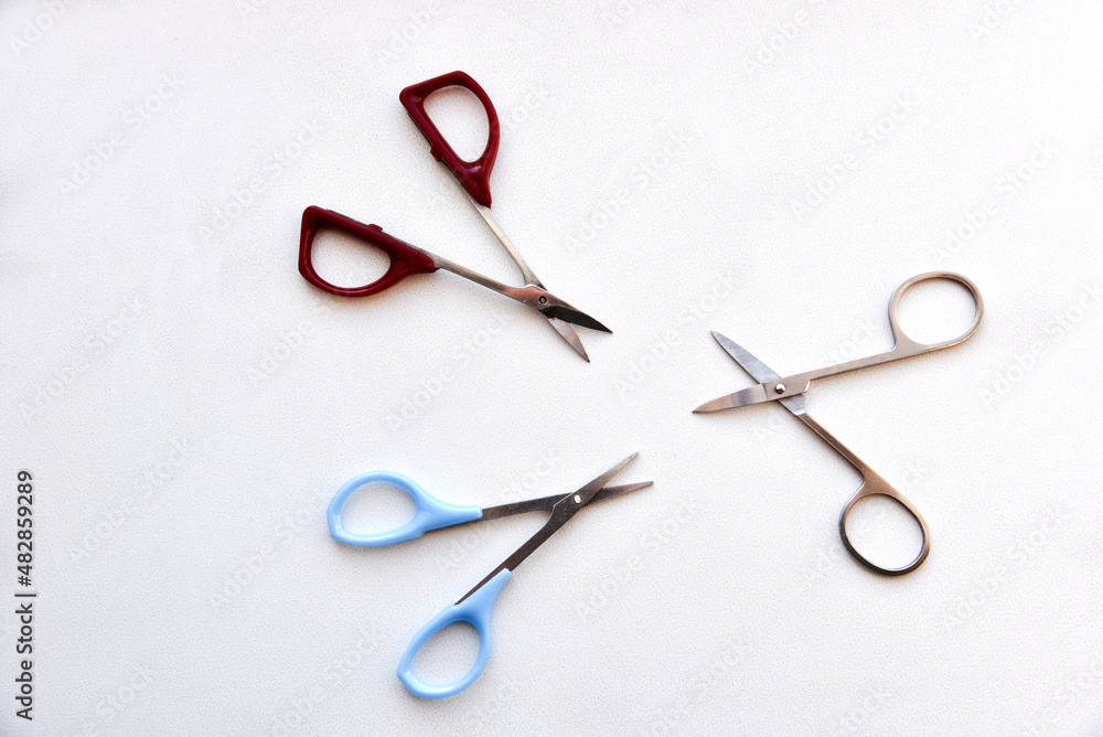 Iron nail scissors on a white background Iron nail scissors on a white background