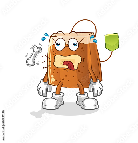 tea bag burp mascot. cartoon vector