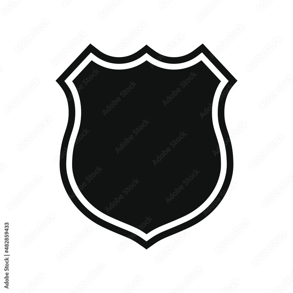 Blank shield graphic icon. Shield sign isolated on white background. Heraldic symbol. Vector illustration Blank shield graphic icon. Shield sign isolated on white background. Heraldic symbol. Vector illustration