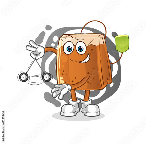 tea bag hypnotizing cartoon. cartoon mascot vector