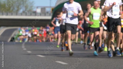 Marathon runners in 4K slow motion 60fps