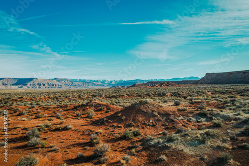 Drone landscape photos of the Utah desert near Zion