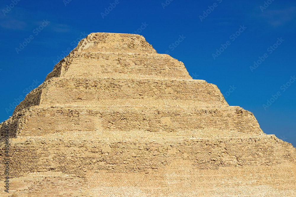 Pyramid of Djoser (Step Pyramid) is archaeological and historical site in the Saqqara necropolis, south of Cairo, Egypt. Built by the architect Imhotep for the burial of Pharaoh Djoser circa 2650 BC. Pyramid of Djoser (Step Pyramid) is archaeological and historical site in the Saqqara necropolis, south of Cairo, Egypt. Built by the architect Imhotep for the burial of Pharaoh Djoser circa 2650 BC.