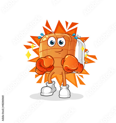 sushi boxer character. cartoon mascot vector