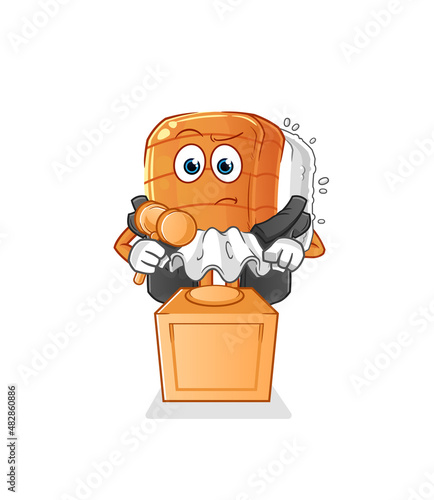 sushi judge holds gavel. character vector