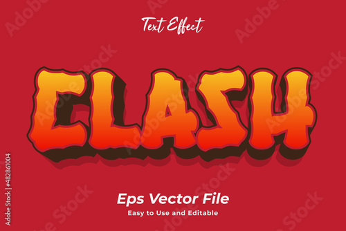 Clash text effect. editable and easy to use. premium vector