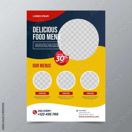 food and restaurant flyer design template