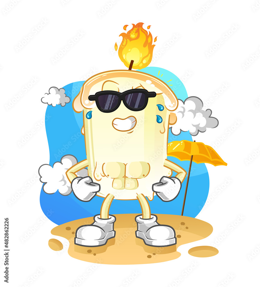 candle sunbathing in summer. character vector candle sunbathing in summer. character vector