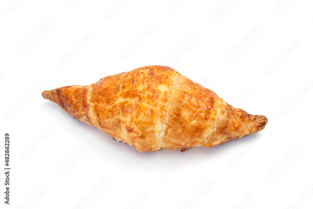 Close-up shot of Croissant on white background