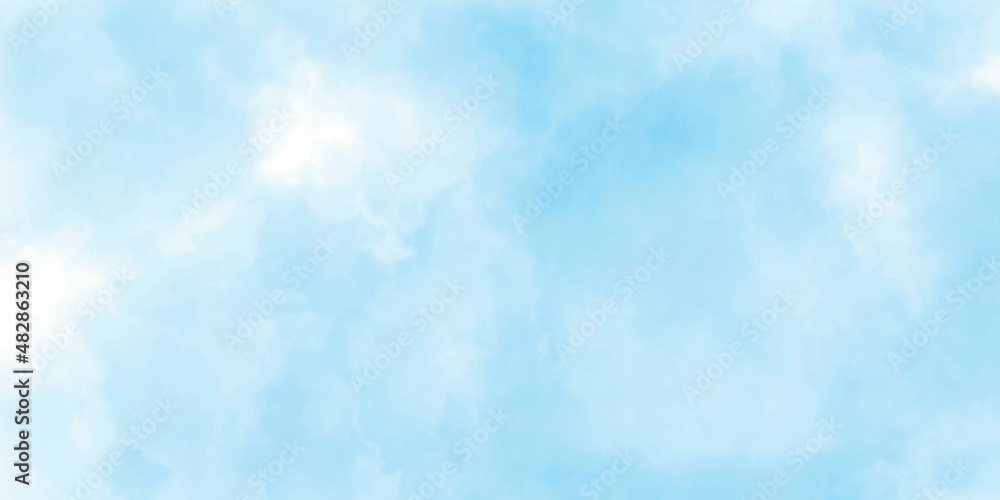 Blue sky with clouds as background, Abstract Blue sky Water color background, Illustration, texture for design