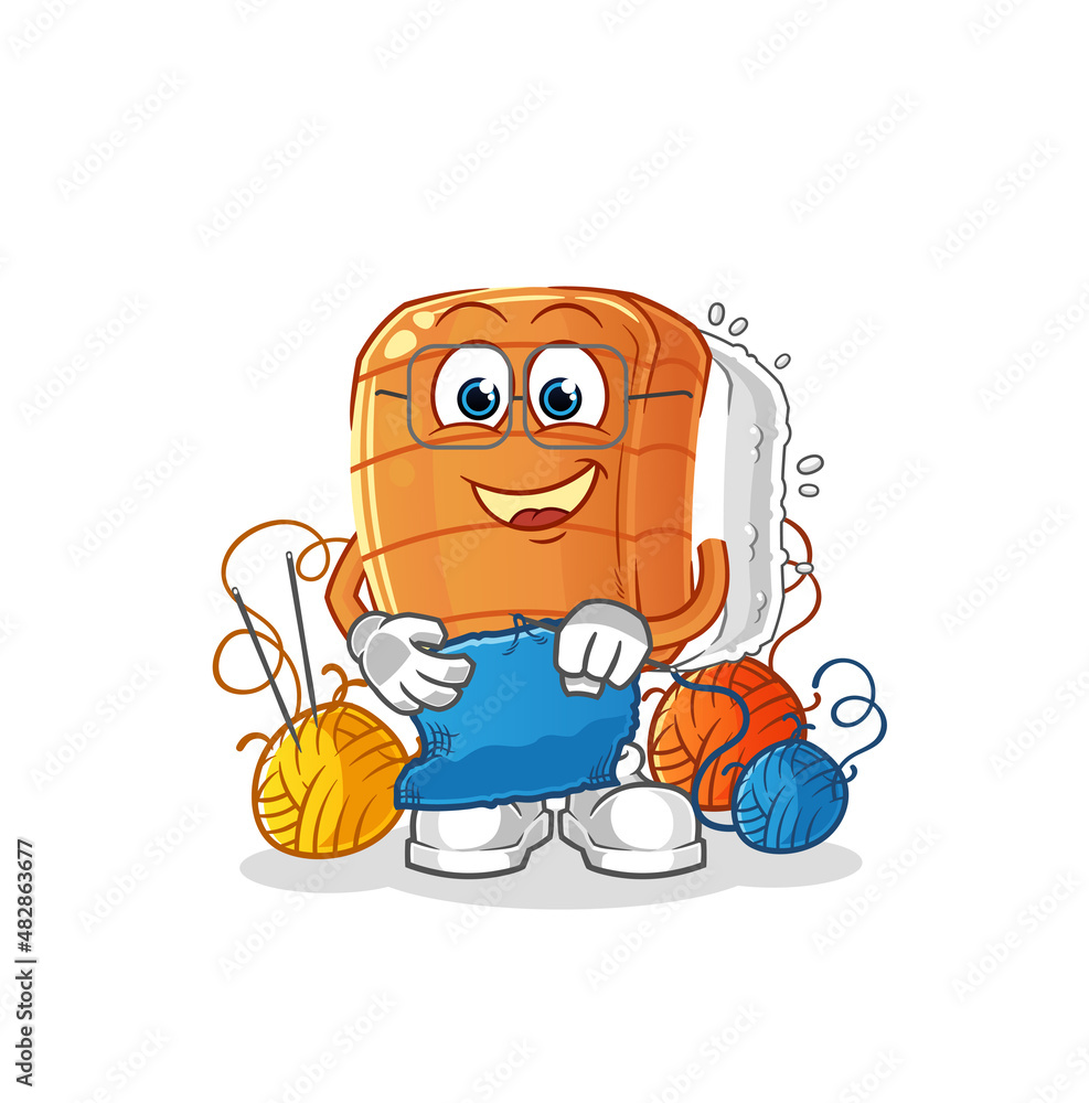 sushi tailor mascot. cartoon vector sushi tailor mascot. cartoon vector