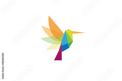 Creative Abstract Colorful Hummingbird Logo Vector Symbol Icon Sign Illustration