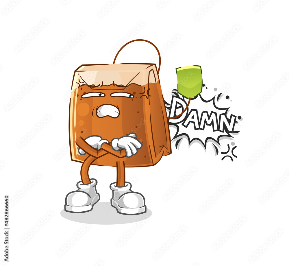 tea bag very pissed off illustration. character vector tea bag very pissed off illustration. character vector