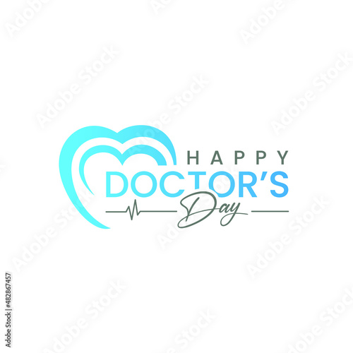 World, international happy Doctor's Day flat vector logo design 