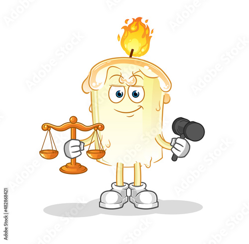 candle lawyer cartoon. cartoon mascot vector