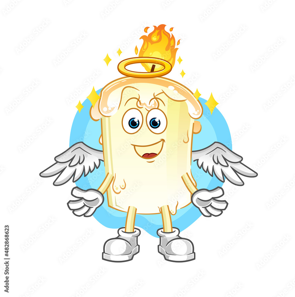 candle angel with wings vector. cartoon character candle angel with wings vector. cartoon character