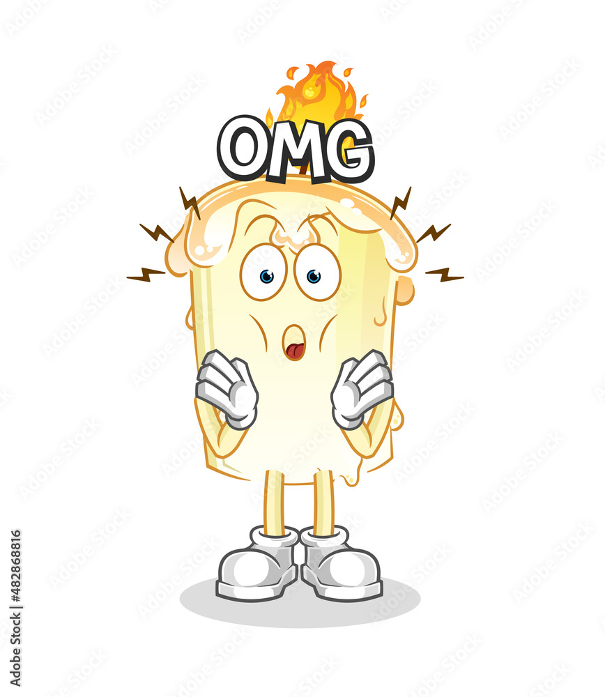 candle Oh my God vector. cartoon character candle Oh my God vector. cartoon character